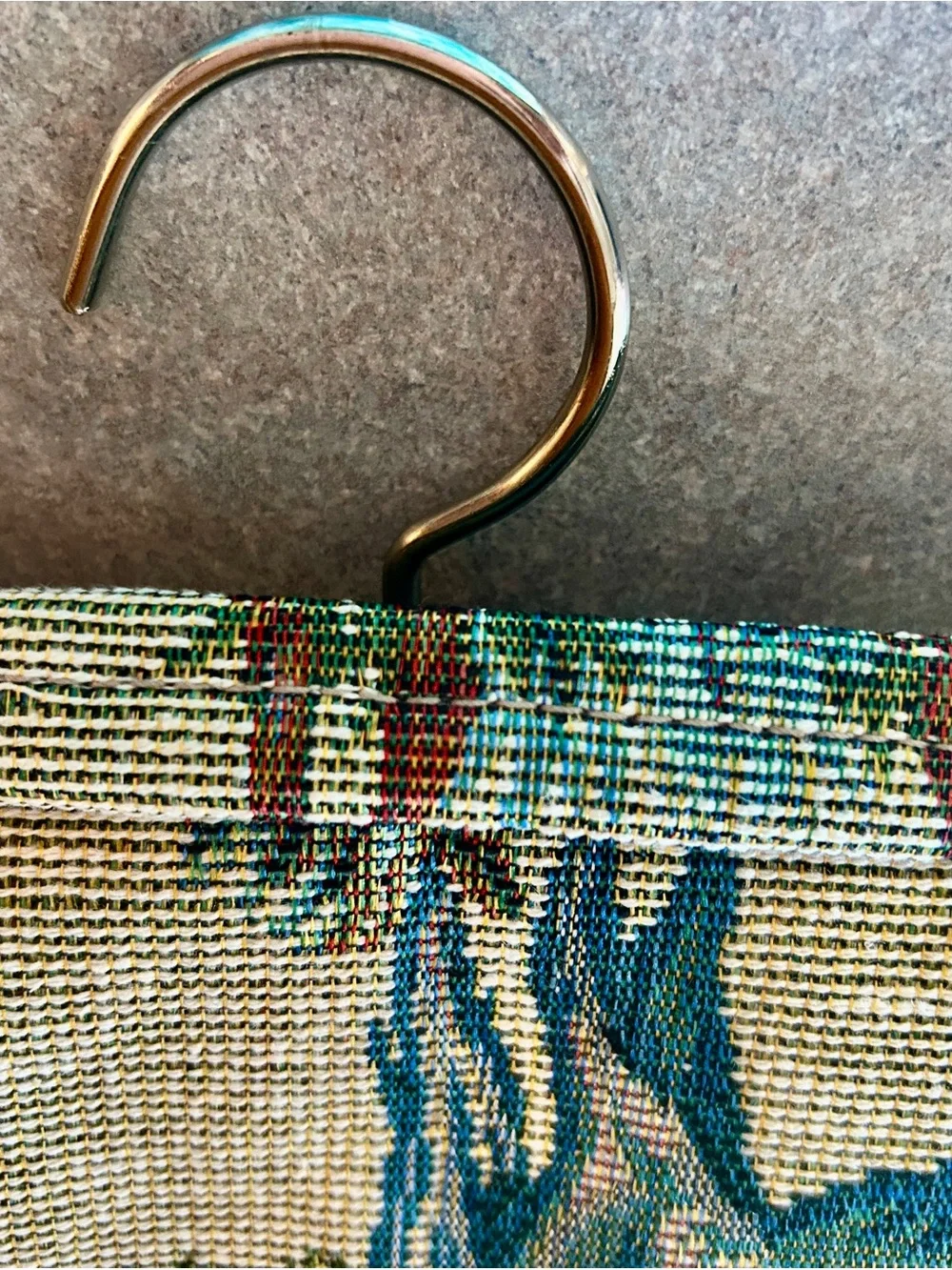 Vintage Horse Tapestry bathroom bag in Brown and Blue